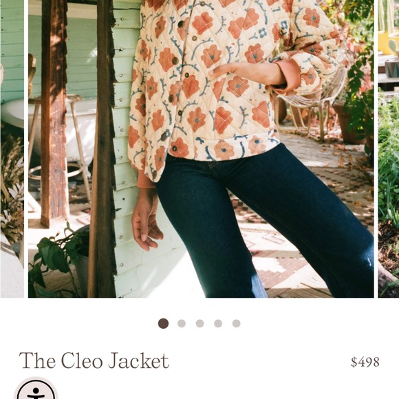 Christy Dawn Floral Quilted Bomber Jacket - Red, Brown, Cream - Picture 11 of 11